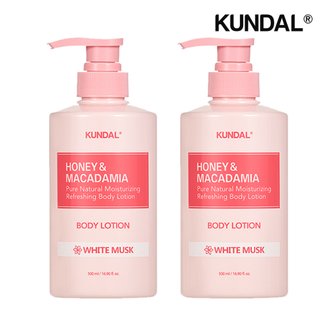 쿤달 허니 앤 마카다미아 퓨어 바디로션 화이트머스크 500ml x2개