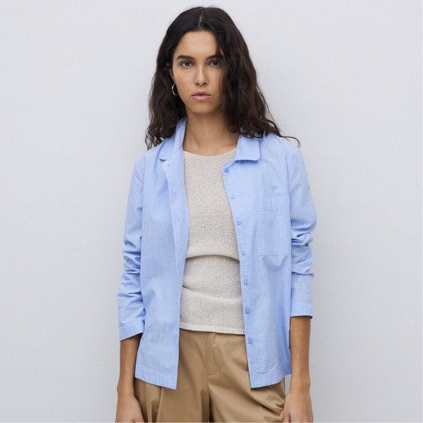 Organic Popelin Collar Shirt STRIPES