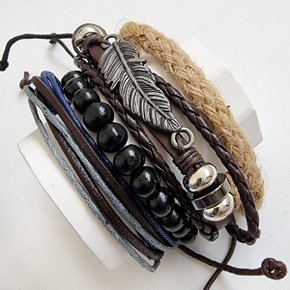 가죽 팔찌 비즈 H 세트 엔틱 빈티지 악세사리_P309666693
