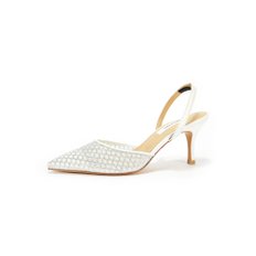 Glitter Mesh Slingback_White Glitter