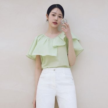 케네스레이디 다이니 러플 블라우스(장다아 착용) EWBLPH0200