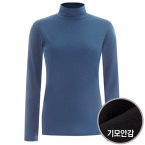 제니 국산 여성 하프넥 기모 데일리 이너 소프트 긴팔 반폴라 티셔츠 DAI-WSH-1736-블루