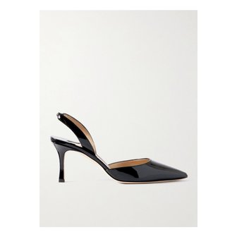 마놀로블라닉 캐롤린 페이턴트 가죽 슬링백 펌프스 70mm 블랙 1647597347824460