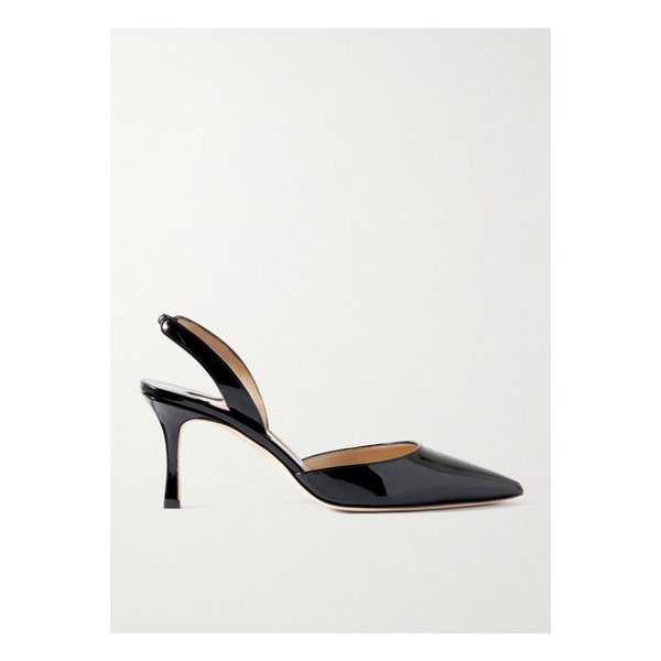 캐롤린 페이턴트 가죽 슬링백 펌프스 70mm 블랙 1647597347824460