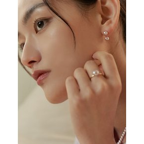 Button Pearl Ear Jacket Earrings_EC1767