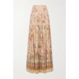 에트로 레이스 트림 프린트 실크 맥시 스커트 46376663162954070