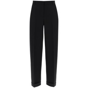 cuffed straight trousers Womens Pants 233 2039 246 BLACK