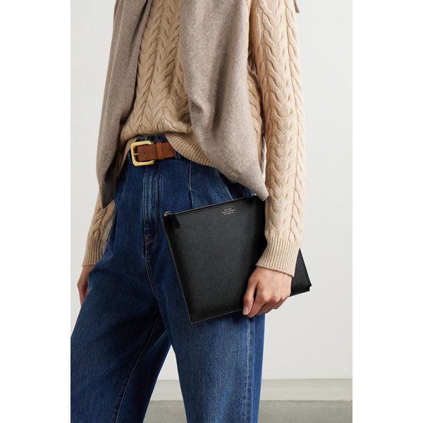 스마이슨 파나마 텍스처 가죽 클러치 블랙 1647597330754331