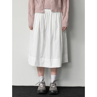 클루니 Muse Shirring Flare Long Skirt - white