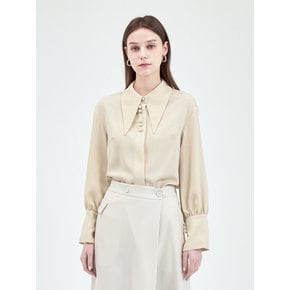 22SS POINTED COLLAR BLOUSE-LIGHT BEIGE