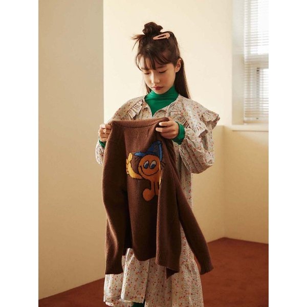 그림 가디건_브라운