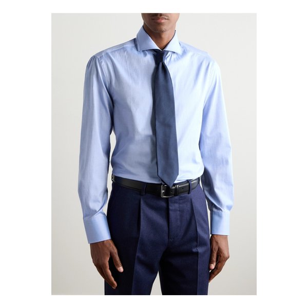 브루넬로쿠치넬리 슬림핏 컷어웨이 칼라 코튼 트윌 셔츠 46376663162890416