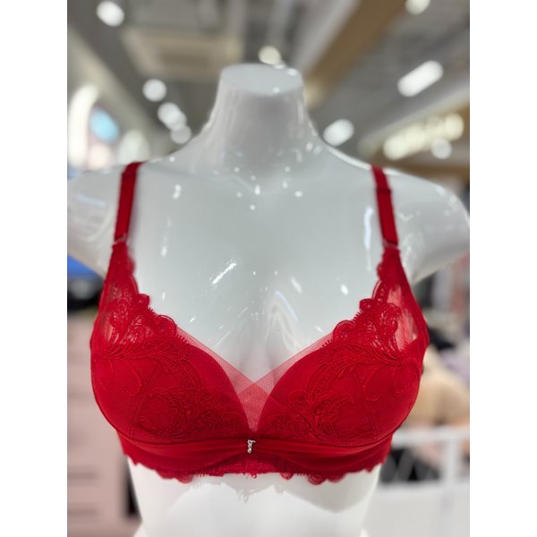 [여주점] 블랙라벨 튤레이스 저중심 볼륨업 레드 브라 [VBRB642A_D] RD