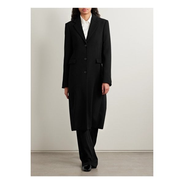 세리스 울 혼방 크레이프 코트 블랙 46376663162871886