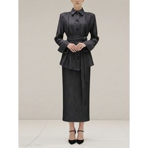 (벨트세트)셔츠자켓 스커트 셋업_YMSH26SS145
