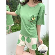  큐비드 아보카도 땡땡이 반바지 여름 홈웨어 QB-324