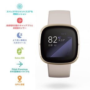 [Suica Fitbit Sense 대응] 스마트 워치 카본그라파이트 [6일간 이상의 라이프Alexa 탑재GPS