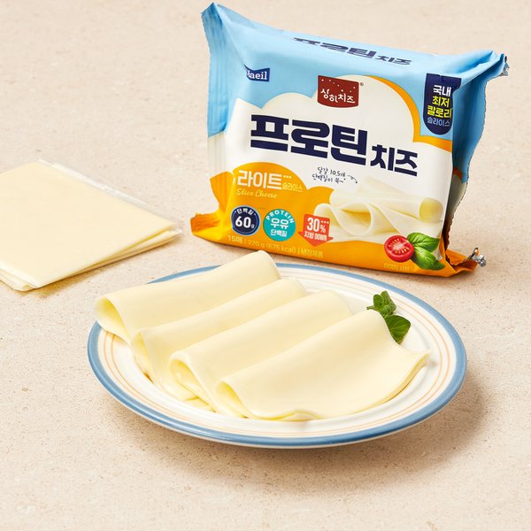 [쓱7클럽] 상하치즈 프로틴치즈 라이트 슬라이스 15매 270G