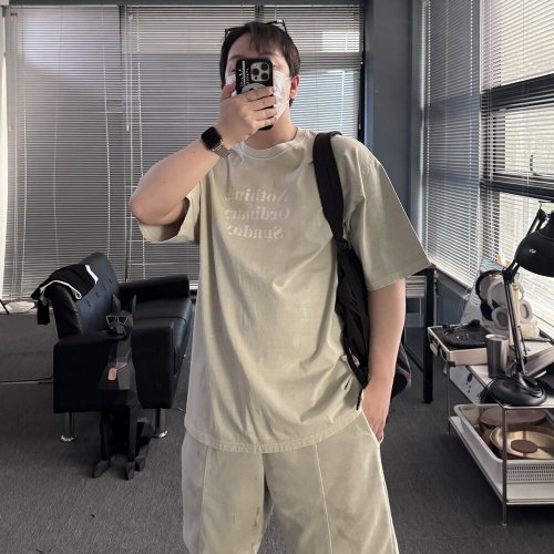 유인맨즈 / 남자빅사이즈반팔 피그먼트반팔 낫띵반팔
