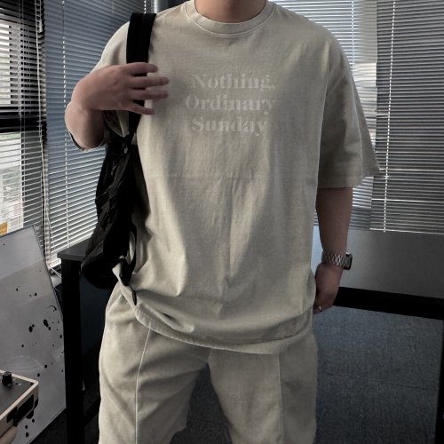 유인맨즈 / 남자빅사이즈반팔 피그먼트반팔 낫띵반팔