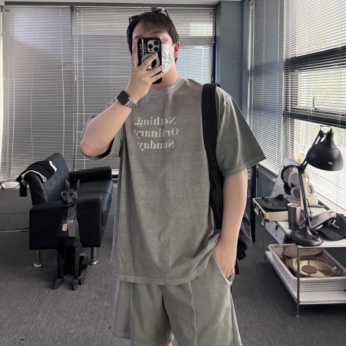 유인맨즈 / 남자빅사이즈반팔 피그먼트반팔 낫띵반팔