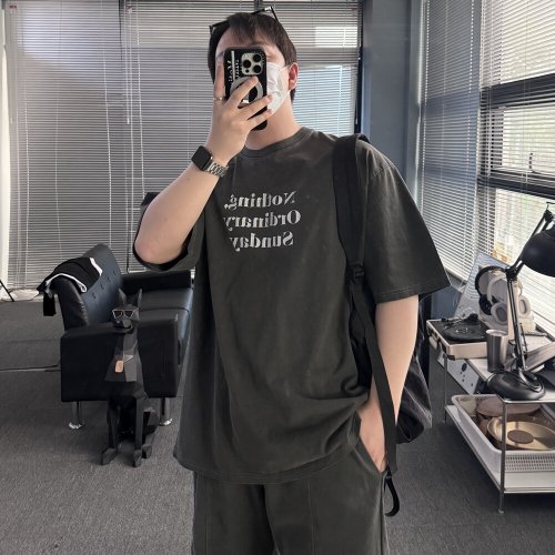 유인맨즈 / 남자빅사이즈반팔 피그먼트반팔 낫띵반팔
