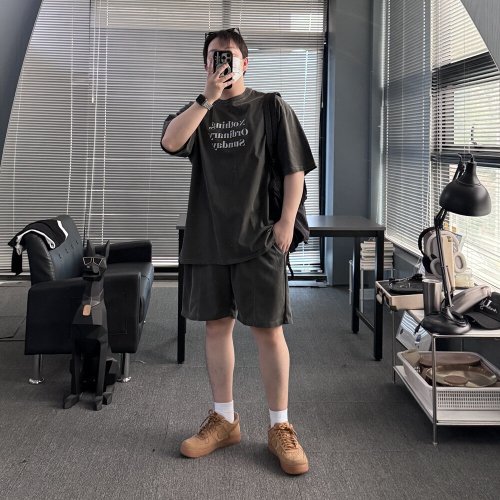 유인맨즈 / 남자빅사이즈반팔 피그먼트반팔 낫띵반팔