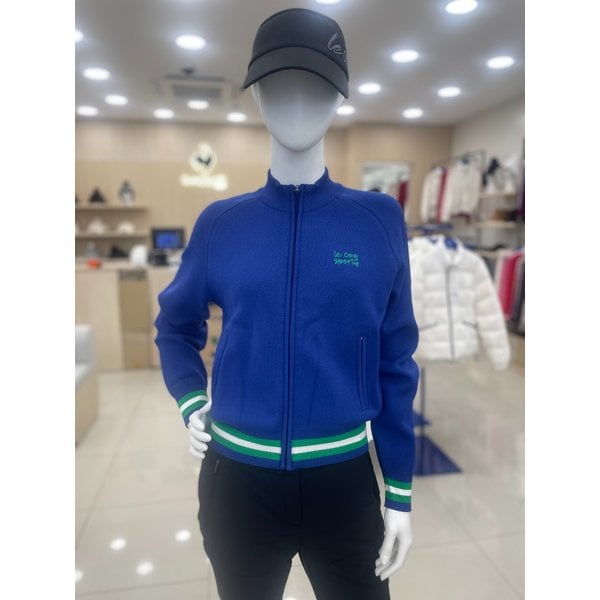 [여주점] 여성 자카드 그래픽 포인트 스웨터 풀집업 점퍼  GQ122LKC13 TBLU