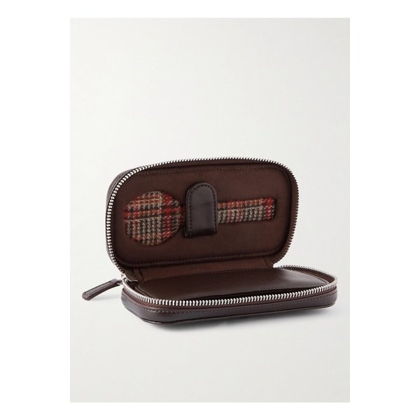 브라운 인조 가죽 투피스 지퍼 어라운드 시계 케이스 1647597338606053