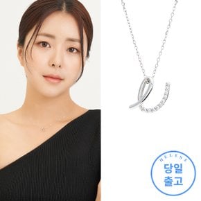 14K 화이트 에메로드 금 목걸이.