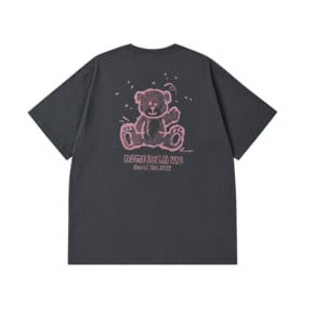 HAND SKETCH BEAR SHORT SLEEVE T-SHIRT CHARCOAL 핸드스케치베어 반팔 차콜