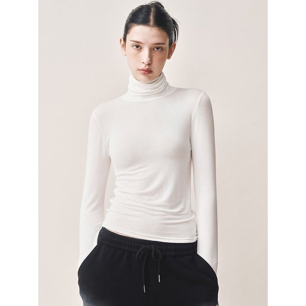 [ESSENTIAL] MINIMAL SLIM TURTLENECK TOP_WHITE