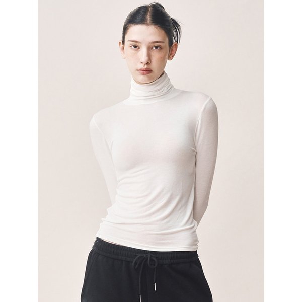 [ESSENTIAL] MINIMAL SLIM TURTLENECK TOP_WHITE