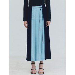 Coloration Pleats Skirt_Navy