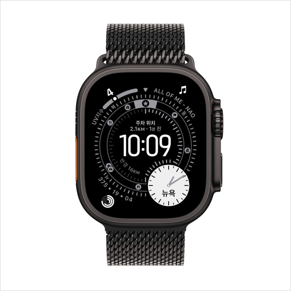 워치 울트라 3 셀룰러 49mm 블랙 티타늄, 블랙 티타늄 밀레니즈 루프(S) MF1N4KH/A