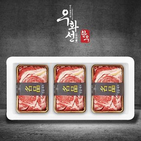 암소 숙성한우 1등급 꽃등심 구이 선물세트 5호(꽃등심+꽃등심+꽃등심/팩당300g/총900g)냉장