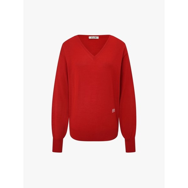 베이직 브이넥 풀오버 EMQ2KPO010