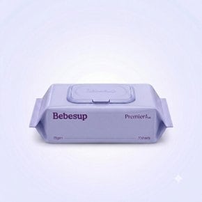 프리미어 물티슈 캡형 70매x1팩  도톰한 엠보싱물티슈