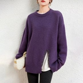 [루미루나] 퍼플 큐빅 루즈핏 니트