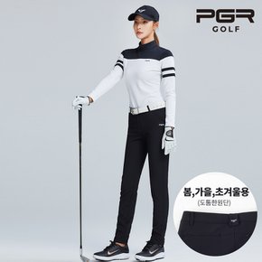 PGR GP-2077 여성 블랙 심플 골프바지 여자 골프웨어