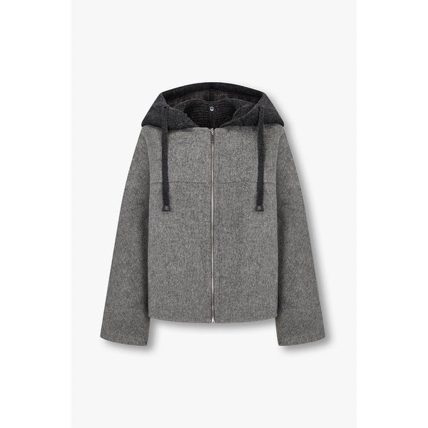 캐시미어 울 블렌드 디태처블 후드 자켓 7126110100172