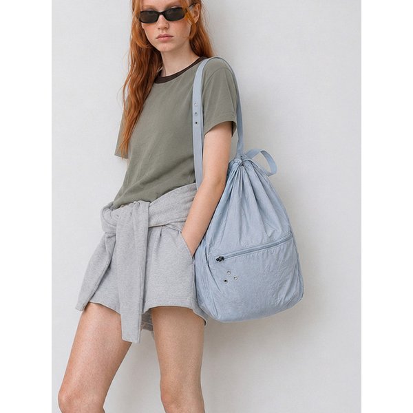 아일렛 크링클 스트링 백팩 Eyelet Crinkle String Backpack Sky blue