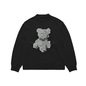 PIXEL BEAR ARTWORK KNIT BLACK 픽셀베어 니트 블랙