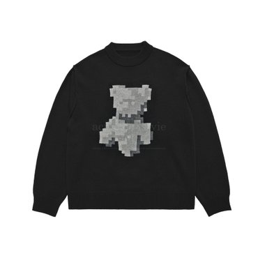 아크메드라비 PIXEL BEAR ARTWORK KNIT BLACK 픽셀베어 니트 블랙