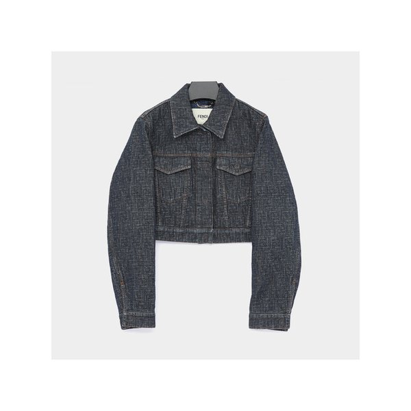 26SS 모노그램 크롭 데님 여성 자켓 FLF834 AW82 F1UKI