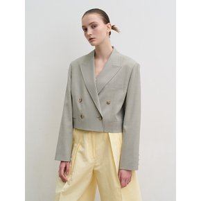 Cropped double breasted jacket (grey)