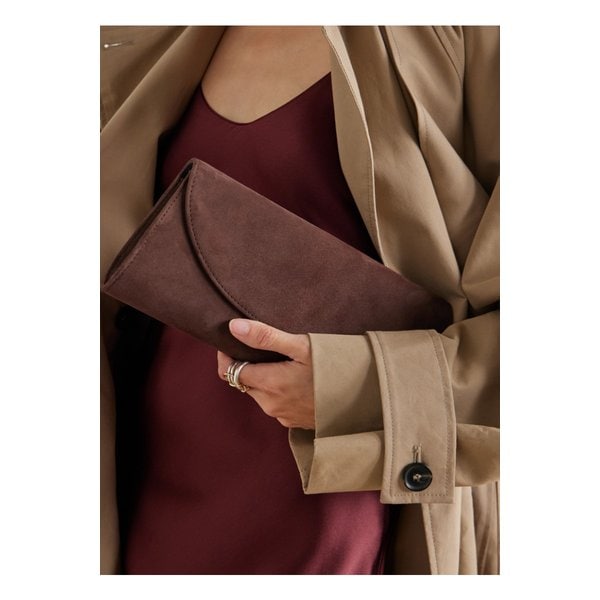 헌팅시즌 오페라 스웨이드 클러치 다크 브라운 46376663162928238