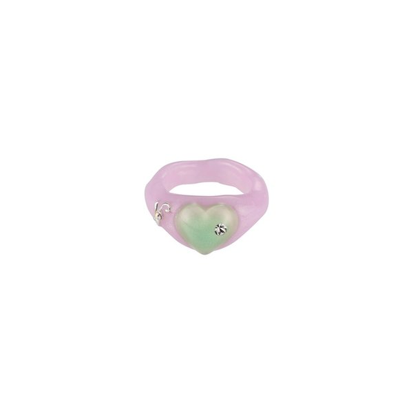 prism heart ring-pink