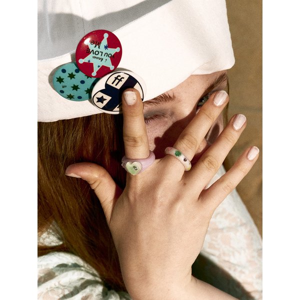 prism heart ring-pink