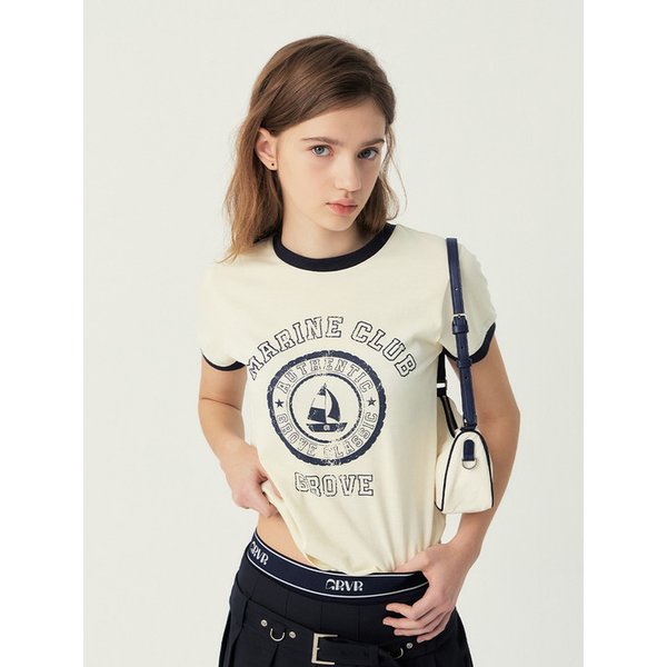 25SS GROVE MARINE RINGER T-SHIRT (IVORY) - 신세계몰 반팔티셔츠